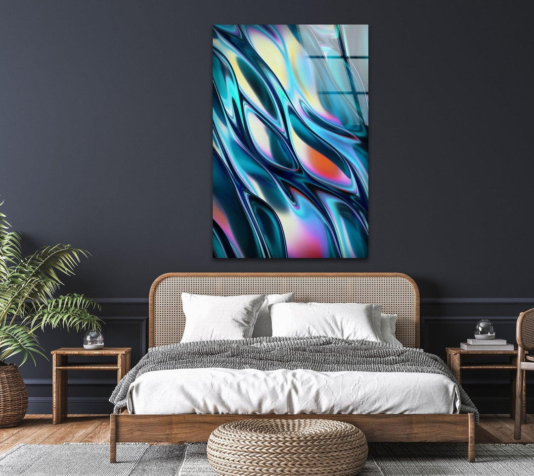 Abstract Metal Waves Glass Wall Art stained glass wall art, stained glass wall decor