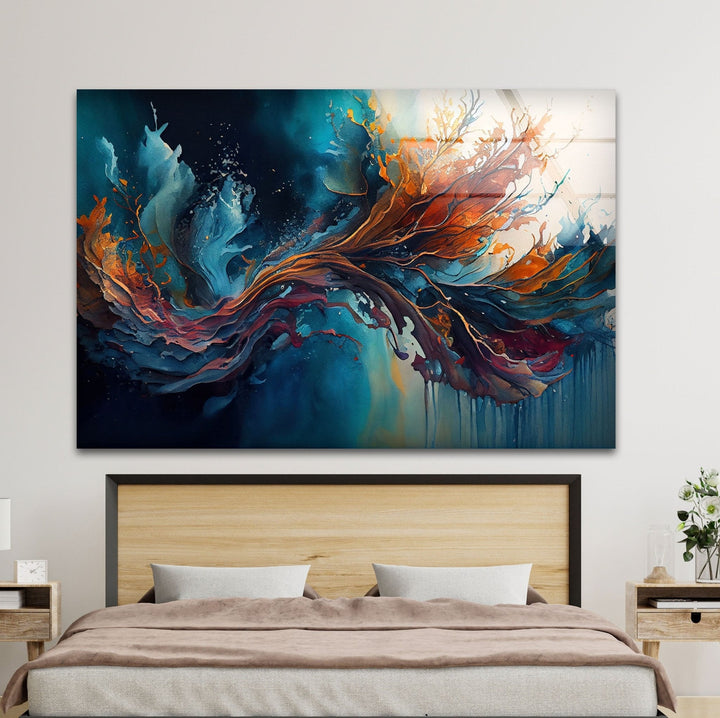 Abstract Nature Painting Glass Wall Art glass art painting, glass art for the Wall