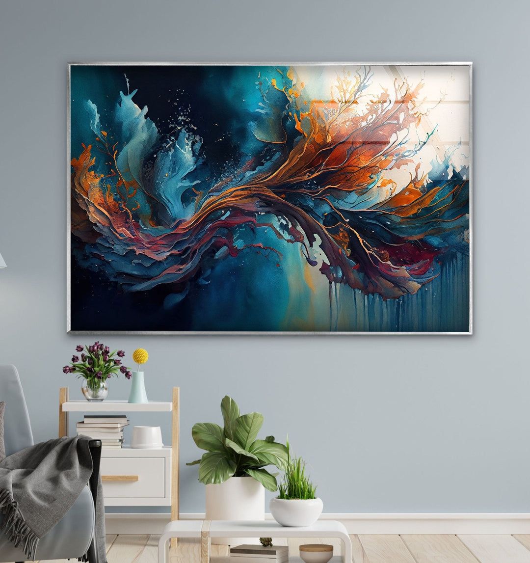 Abstract Nature Painting Glass Wall Art glass image printing, glass prints from photos