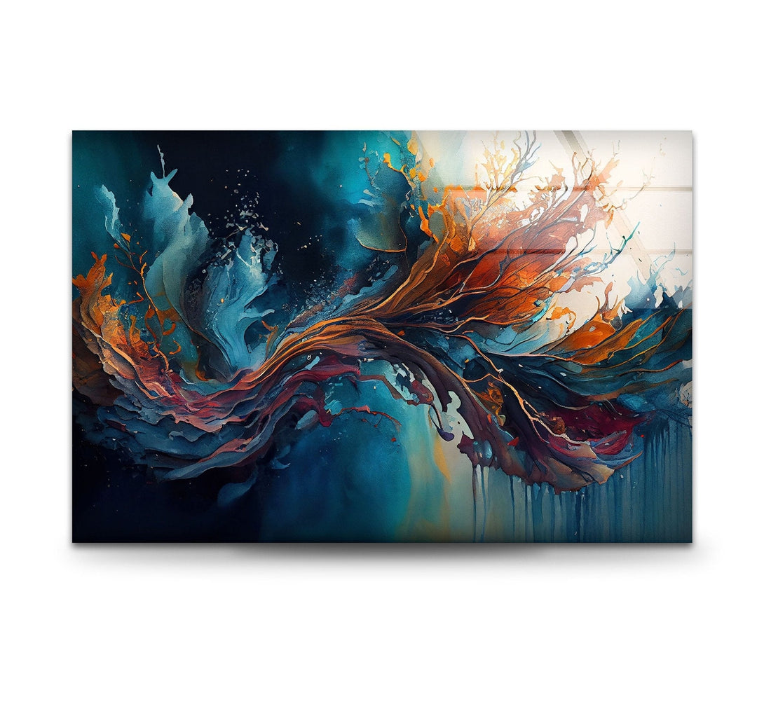 Abstract Nature Painting Glass Wall Art print on glass, glass printed photos