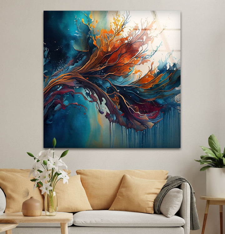 Abstract Nature Painting Glass Wall Art art glass wall art, glass wall art pictures