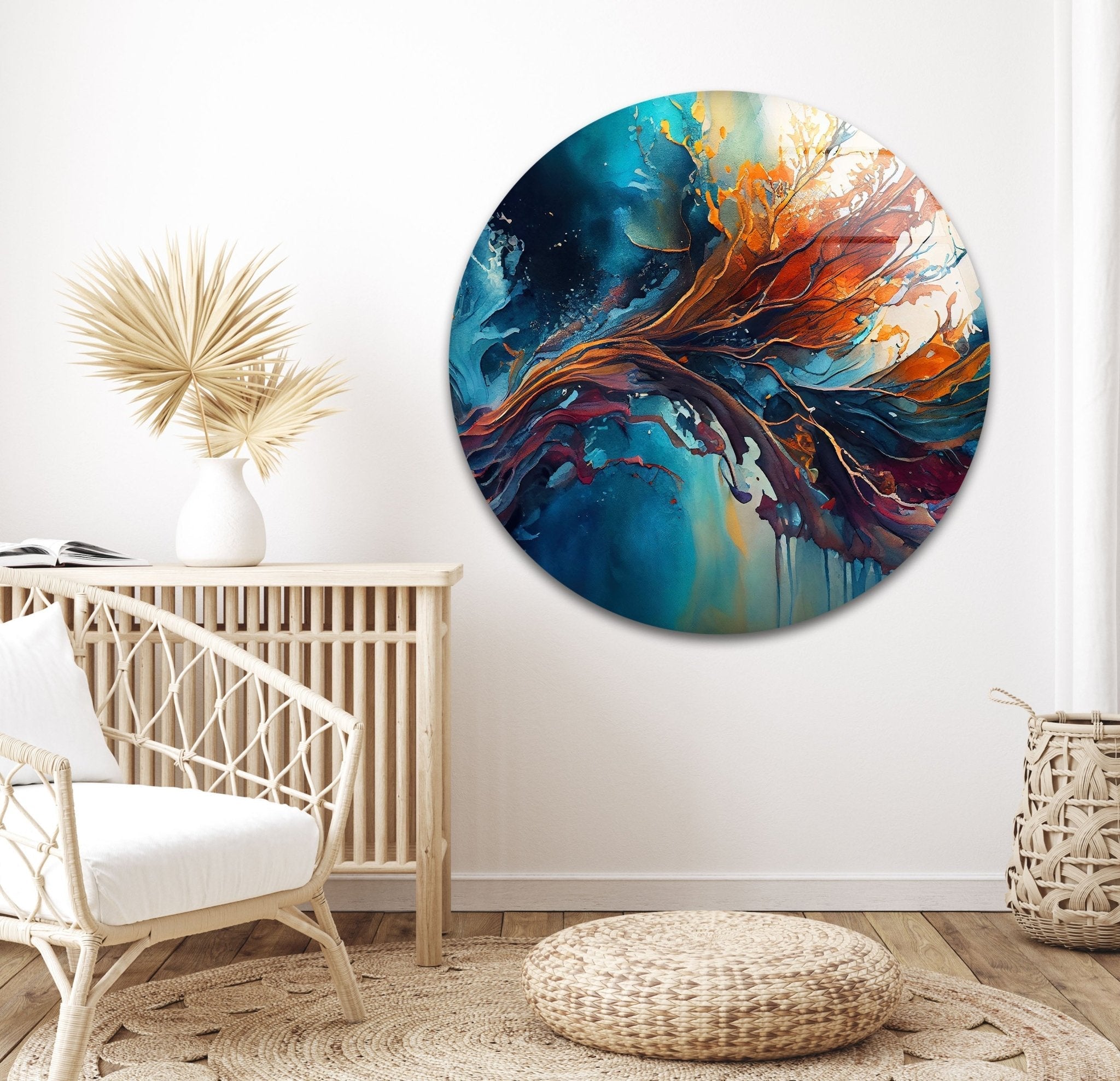 Abstract Tempered Glass Printing Wall Art , Natural cheapest And Vivid Wall Decor , Modern Wall Art, Extra Large Wall Art