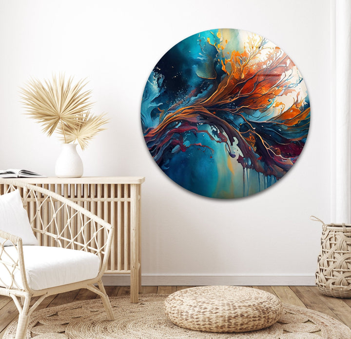 Abstract Nature Painting Glass Wall Art print picture on glass, Tempered Glass Wall Art