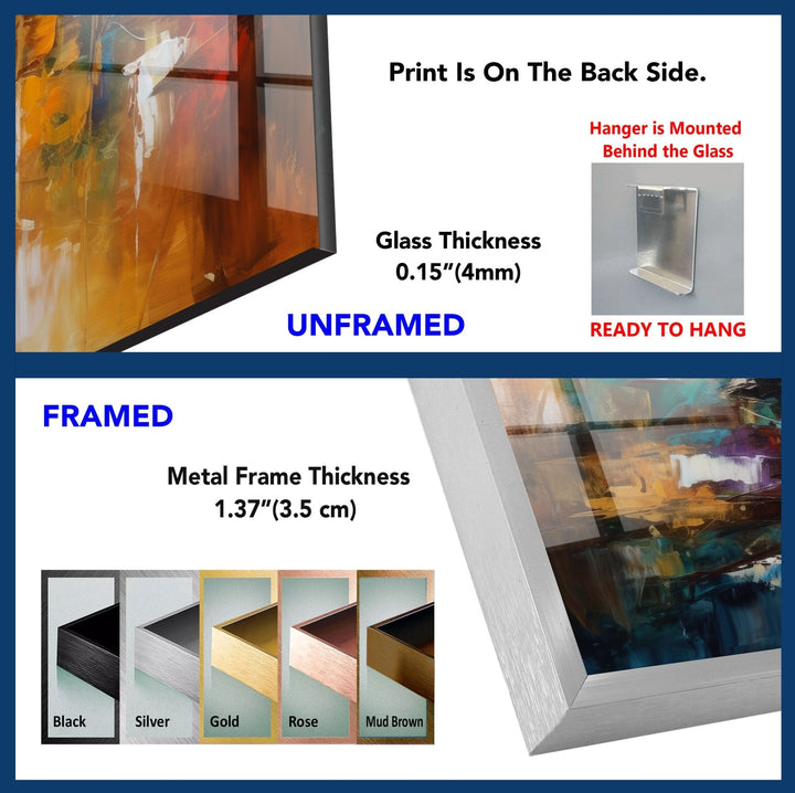 Abstract Oil Painting Glass Wall Art , print on glass, glass printed photos