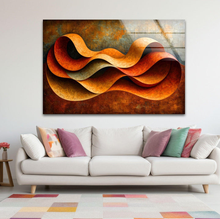 Abstract Orange Horizons Glass Wall Art glass wall decor, glass wall art decor