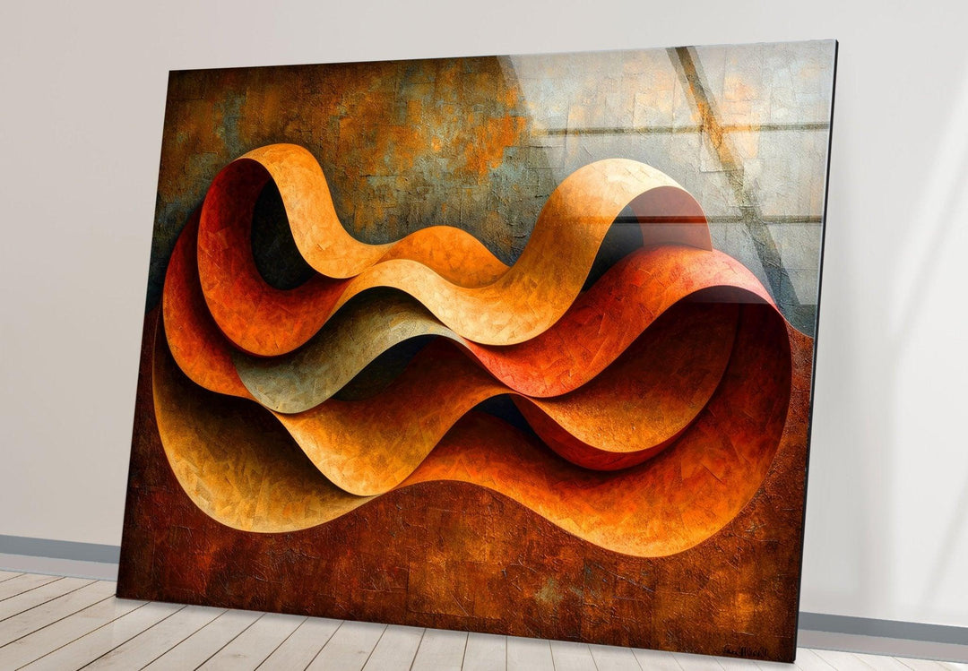 Abstract Orange Horizons Glass Wall Art art glass wall art, glass wall art pictures