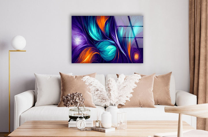 Abstract Organic Floral Glass Wall Art, glass printing Wall art, tempered glass art