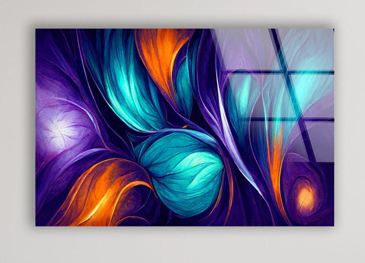 Abstract Organic Floral Glass Wall Art, glass art for the Wall, custom glass pictures