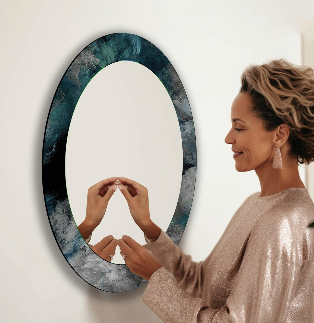 Abstract Oval Wall Mirror