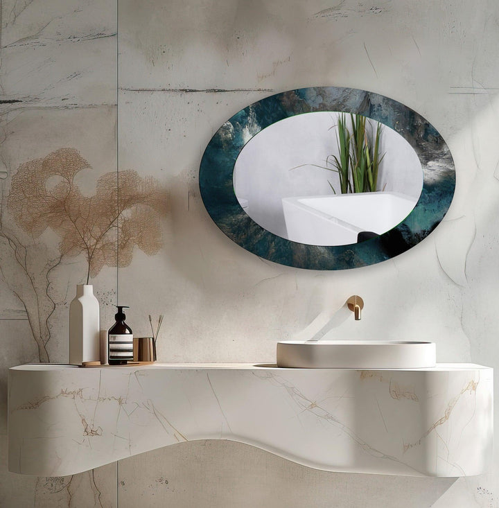 Abstract Oval Wall Mirror