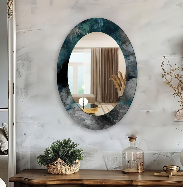 Abstract Oval Wall Mirror