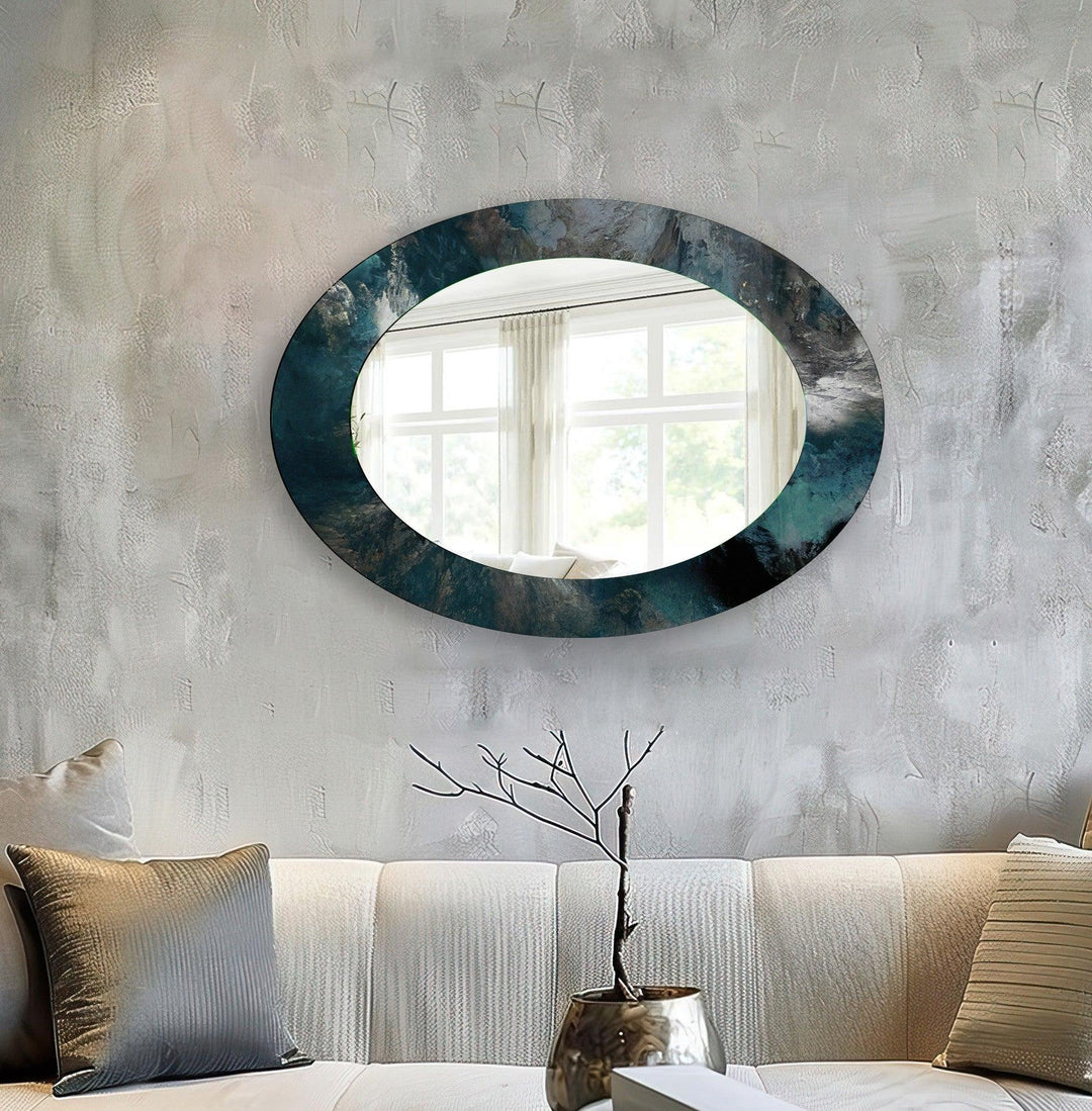 Abstract Oval Wall Mirror