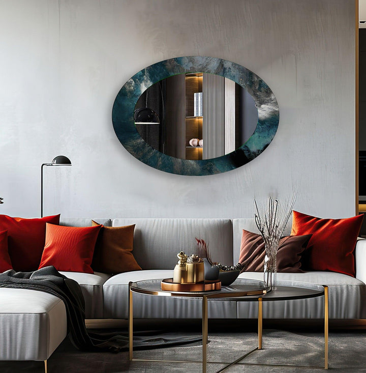 Abstract Oval Wall Mirror