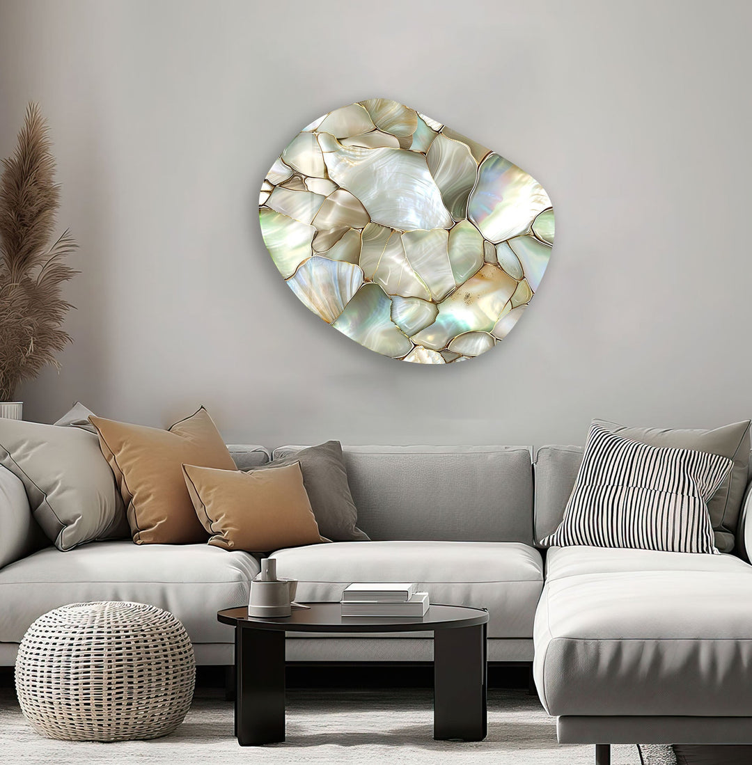 Abstract Pearlescent Decorative Glass Wall Art, print picture on glass, Tempered Glass Wall Art

