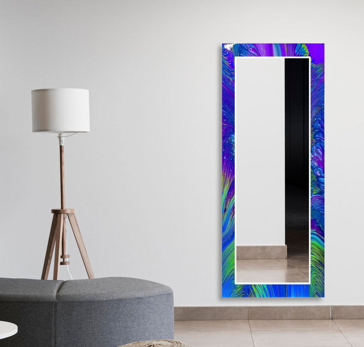 Abstract Purple and Green Wall Mirrors Gold Mirror
