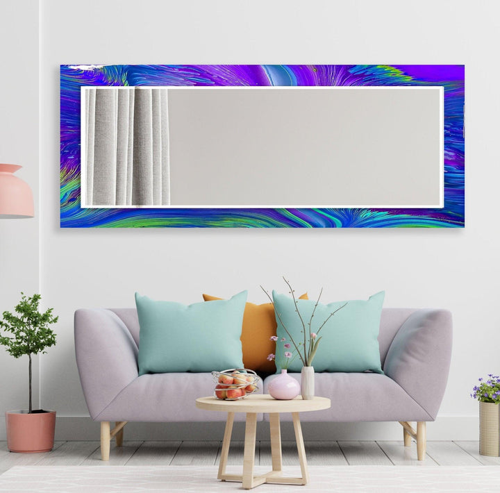 Abstract Purple and Green Wall Mirrors Large Wall Mirror
