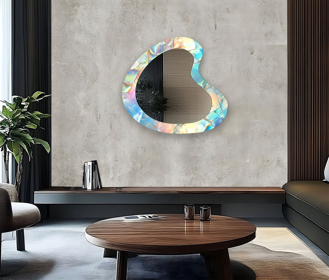 Abstract Rainbow Color Modern Wall Mirror