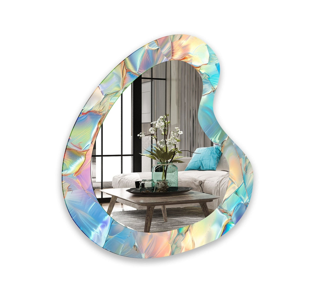 Abstract Rainbow Color Modern Wall Mirror