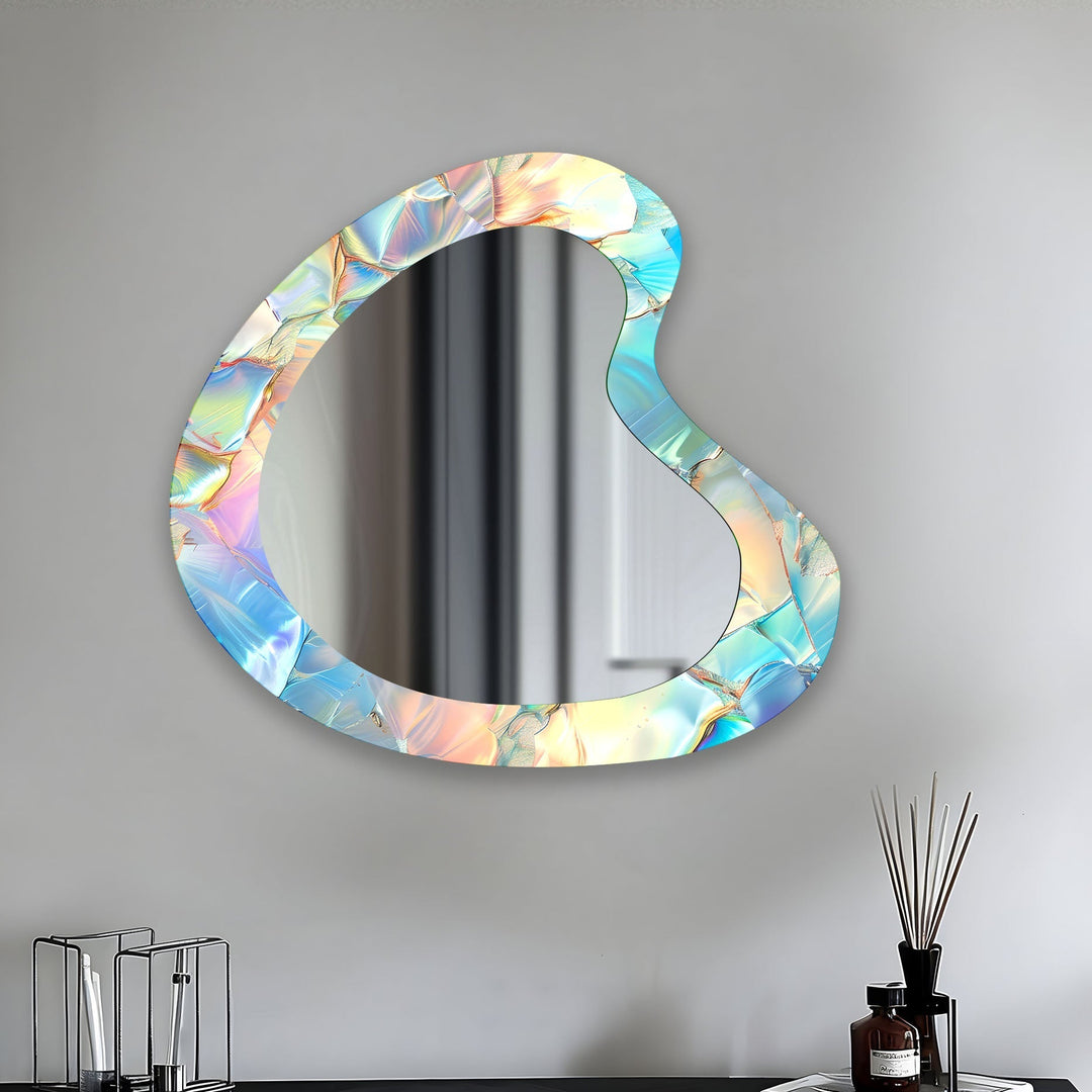 Abstract Rainbow Color Modern Wall Mirror