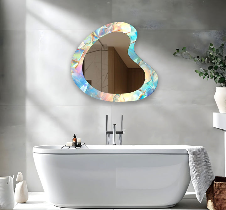 Abstract Rainbow Color Modern Wall Mirror