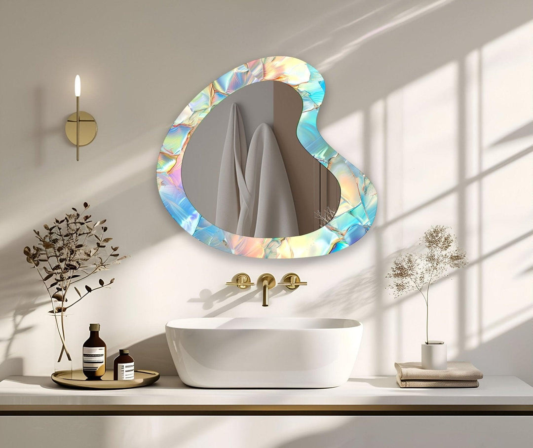 Abstract Rainbow Color Modern Wall Mirror