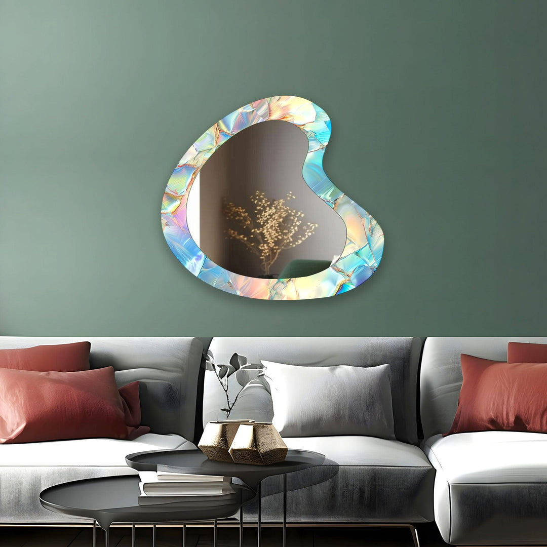 Abstract Rainbow Color Modern Wall Mirror