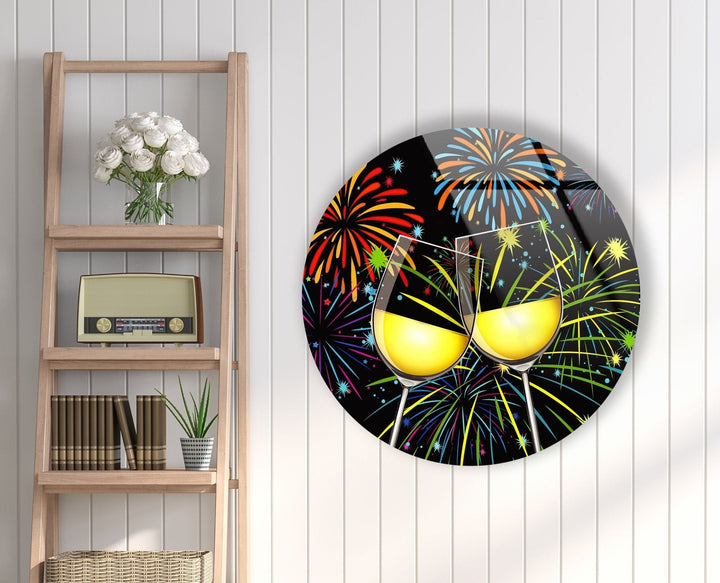 Abstract Round Cocktails Glass Wall Art print on glass, glass printed photos
