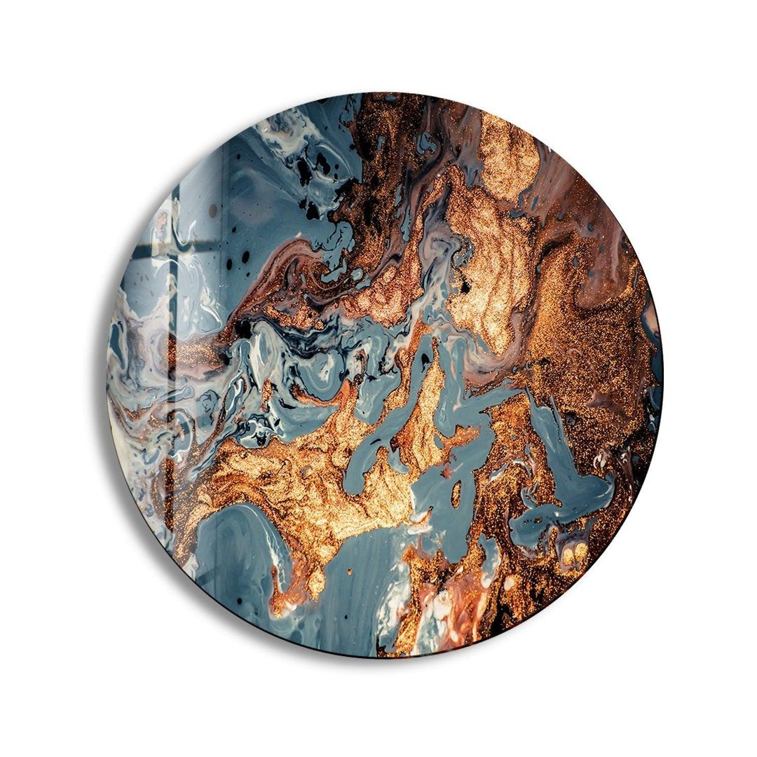 Abstract Round Copper Glass Wall Art glass wall decor, glass wall art decor
