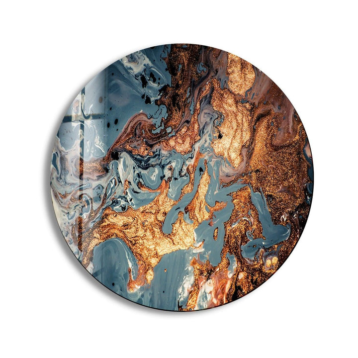 Abstract Round Copper Glass Wall Art glass wall decor, glass wall art decor
