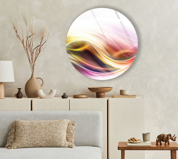 Abstract Round Elegant Light Color Glass Wall Art glass wall decor, glass wall art decor
