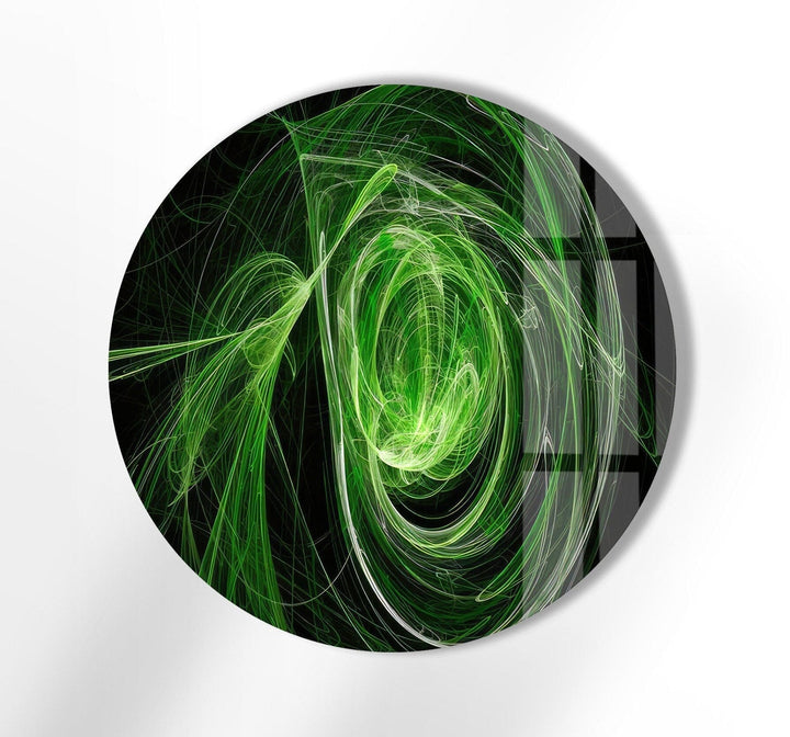 Abstract Round Green Glass Wall Art glass photo prints, glass picture prints
