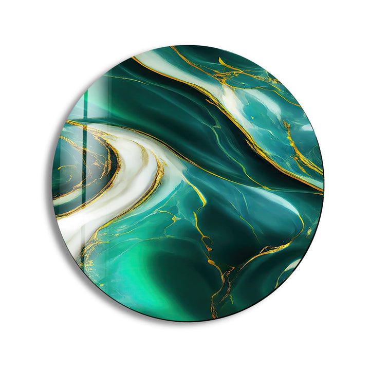 Abstract Round Green & White Glass Wall Art art glass wall art, glass wall art pictures
