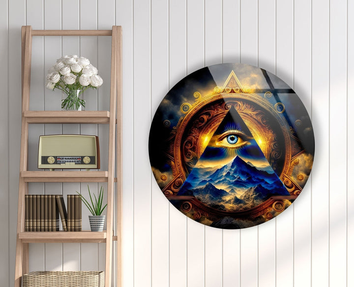 Abstract Round Illuminati Glass Wall Art