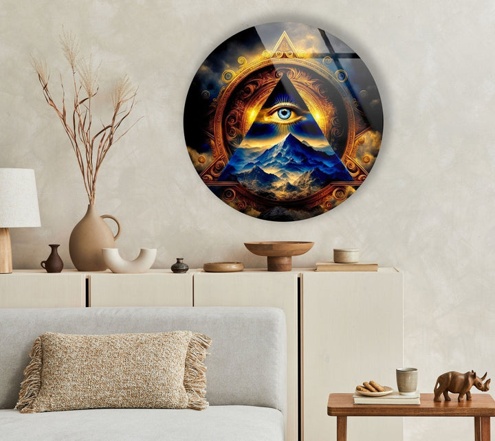 Abstract Round Illuminati Glass Wall Art glass pictures for Wall, glass prints wall art
