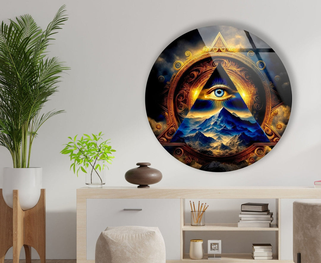 Abstract Round Illuminati Glass Wall Art print on glass, glass printed photos
