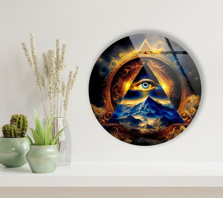 Abstract Round Illuminati Glass Wall Art photo print on glass, prints on glass wall art
