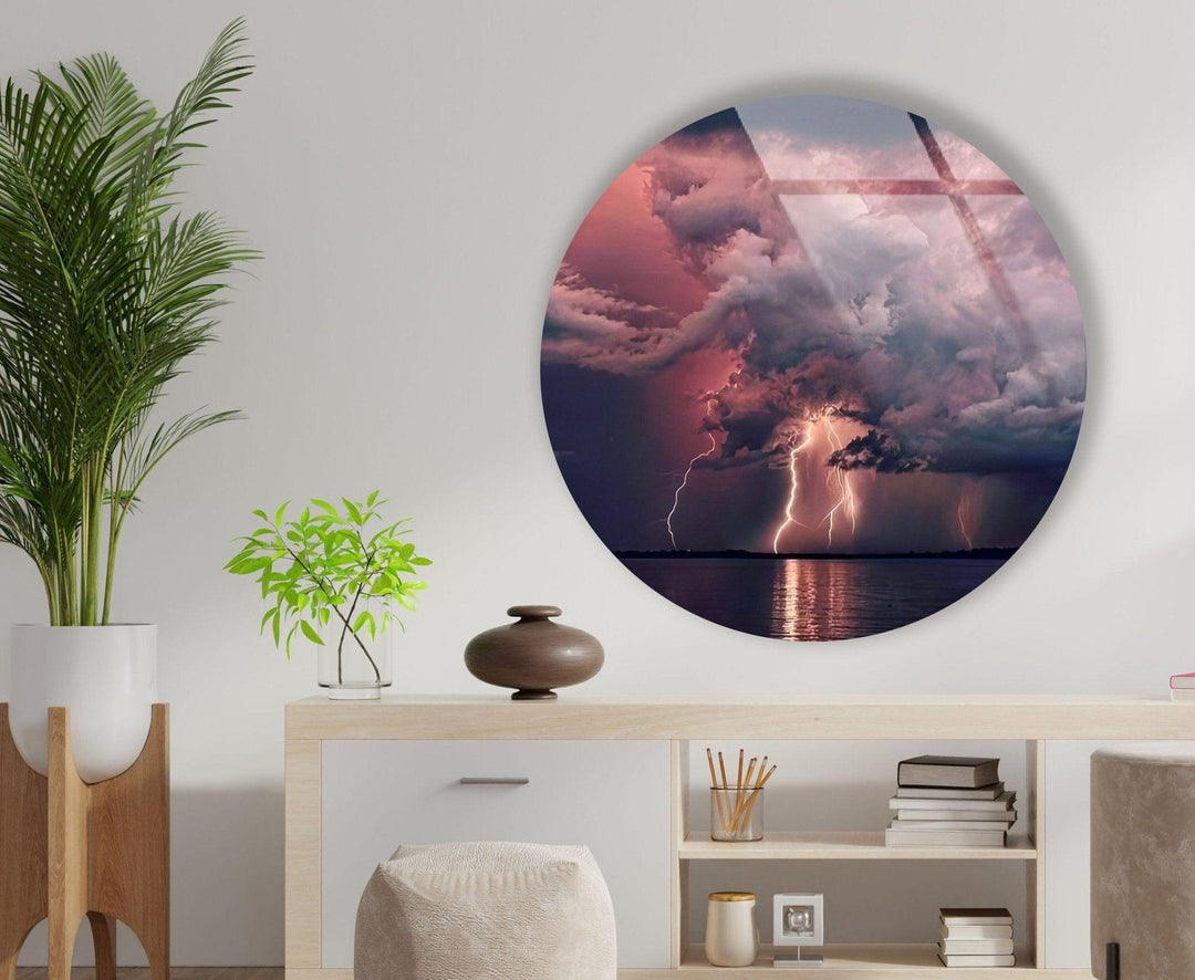 Abstract Round Lightning Glass Wall Art art glass wall art, glass wall art pictures
