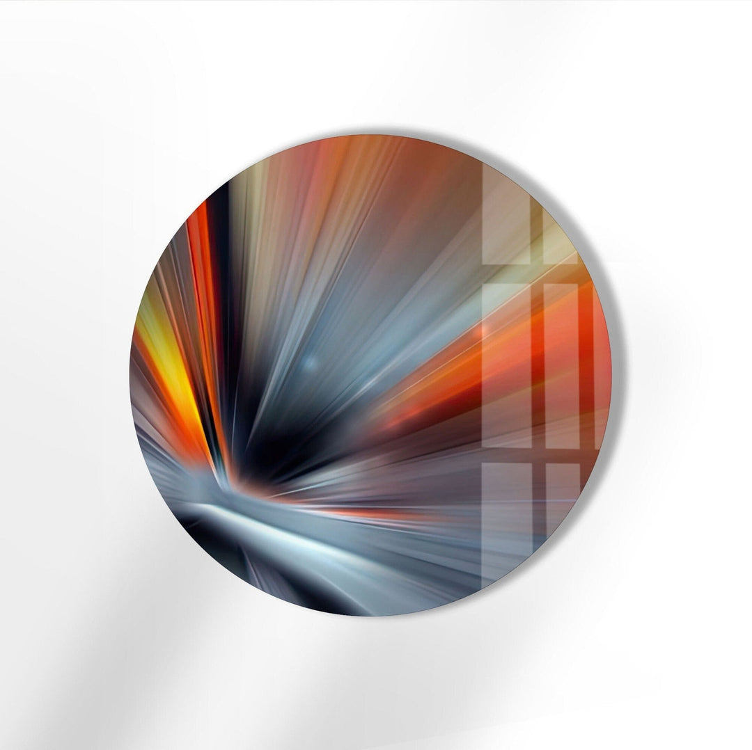 Abstract Round Silver Glass Wall Art Glass Printing Wall Art, Print photos on glass
