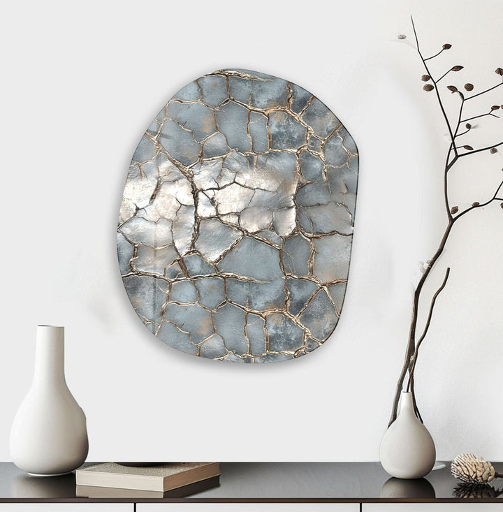 Abstract Silver Decorative Glass Wall Art, large glass photo prints, glass wall photos
