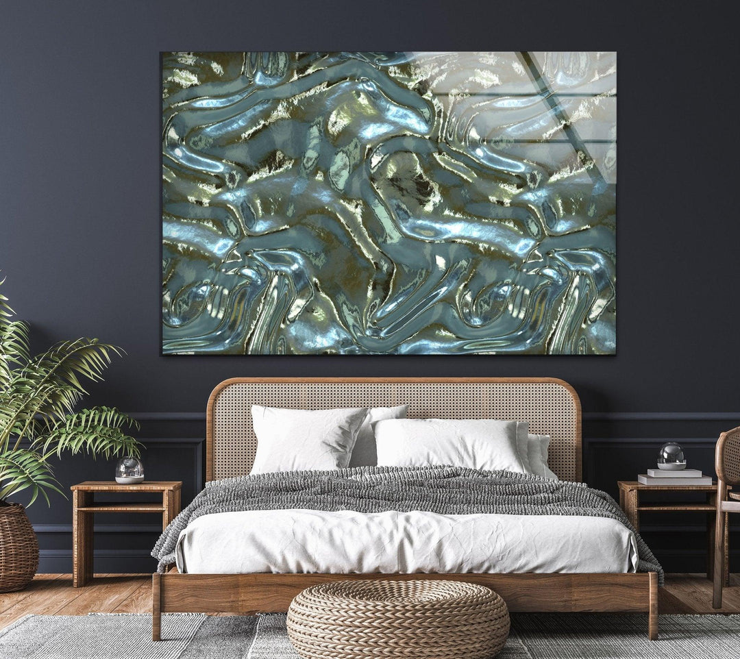 Abstract Soft Waves Glass Wall Art glass art painting, glass art for the Wall