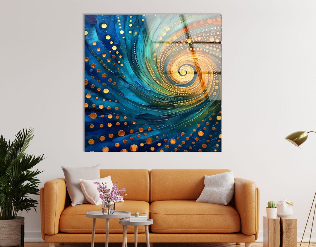 Abstract Spiral Fractal Glass Wall Art picture on glass wall art, photos printed on glass