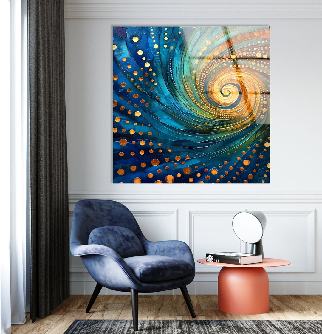 Abstract Spiral Fractal Glass Wall Art large glass photo prints, glass wall photos