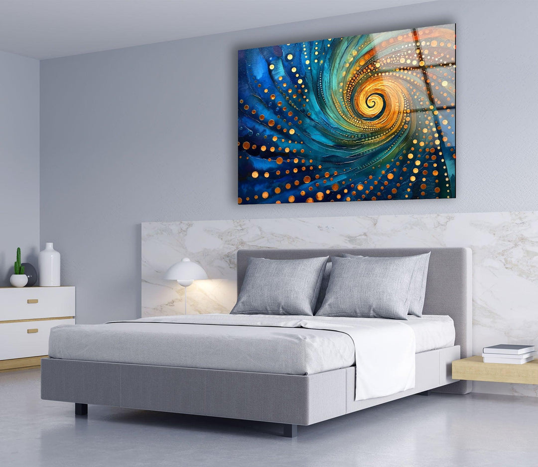 Abstract Spiral Fractal Glass Wall Art print on glass, glass printed photos