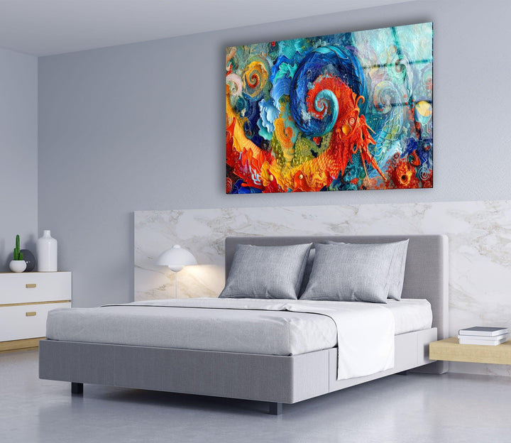 Abstract Surreal Colored Glass Wall Art glass pictures for Wall, glass prints wall art