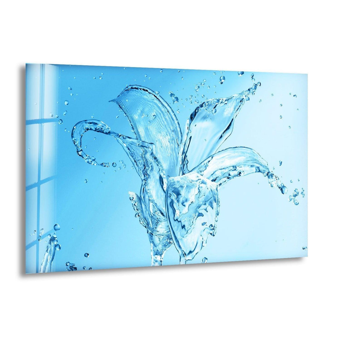 Abstract Water Splash Glass Wall Art custom glass pictures, glass art prints