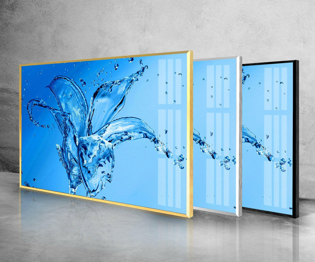 Abstract Water Splash Glass Wall Art glass wall decor, glass wall art decor