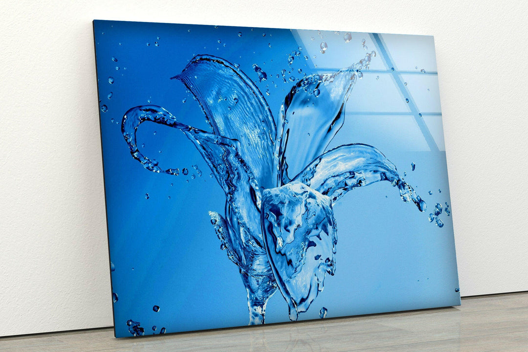 Abstract Water Splash Glass Wall Art custom glass photo prints, large glass prints