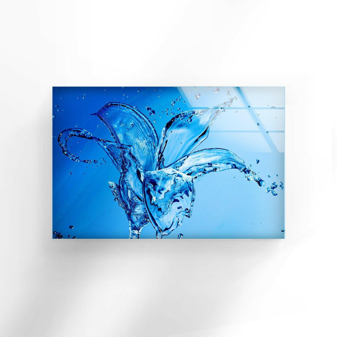 Abstract Water Splash Glass Wall Art large glass photo prints, glass wall photos