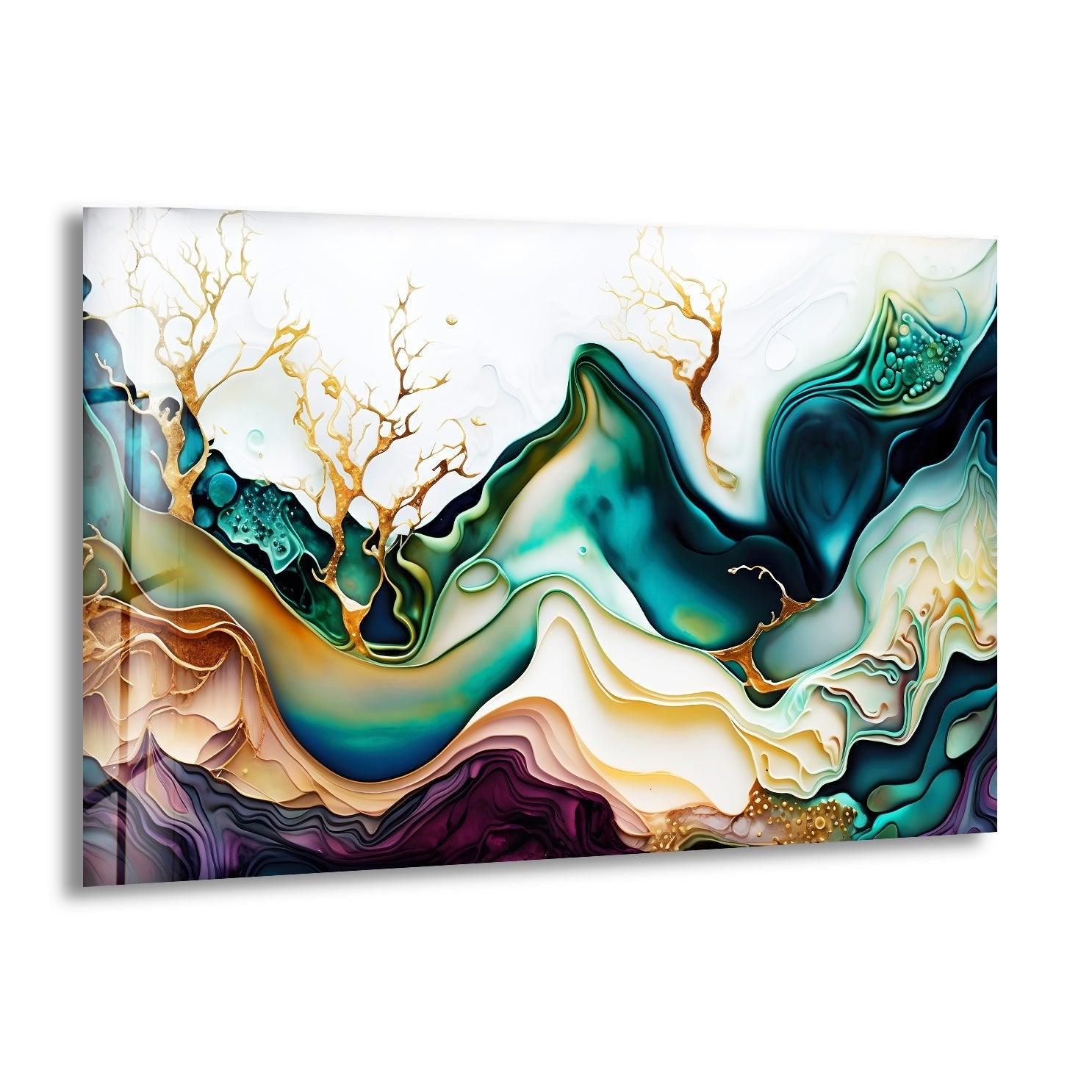 Abstract Watercolor Glass Wall Art