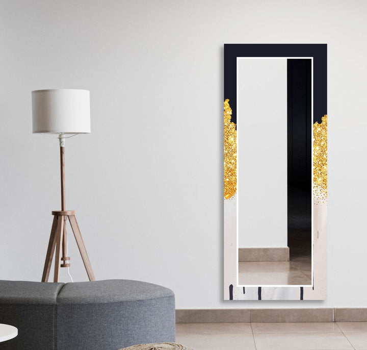 Abstract with Gold Details Wall Mirror Gold Wall Mirror 